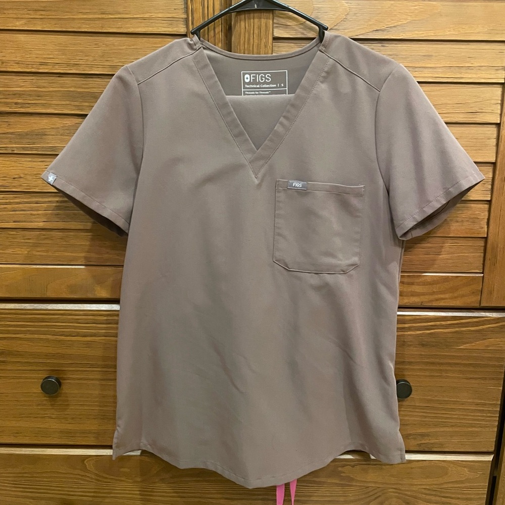 Figs Scrub Set Smokey Taupe Catarina Top Zamora Jogger Pants Sz SMALL
